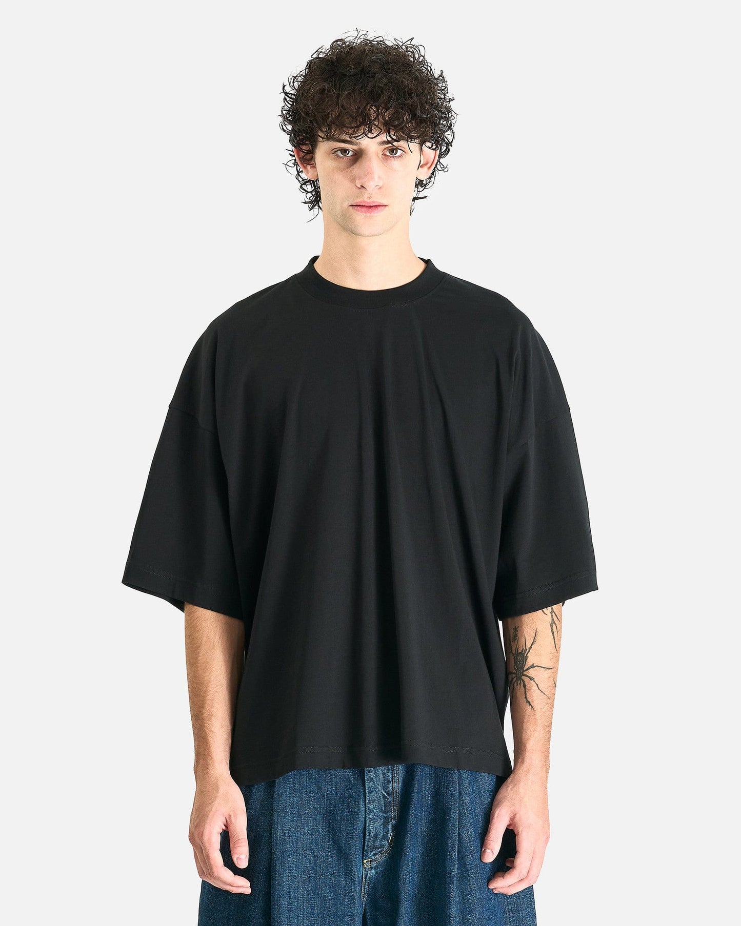 Studio Nicholson Men's T-Shirts Branded Short Sleeve T-Shirt in Black