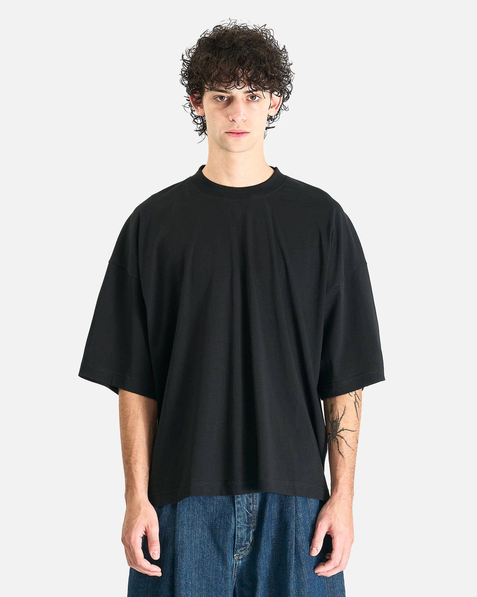 Studio Nicholson Men's T-Shirts Branded Short Sleeve T-Shirt in Black