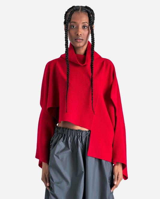 132 5. Issey Miyake Women's Sweater 02 Brick Knit Top in Red