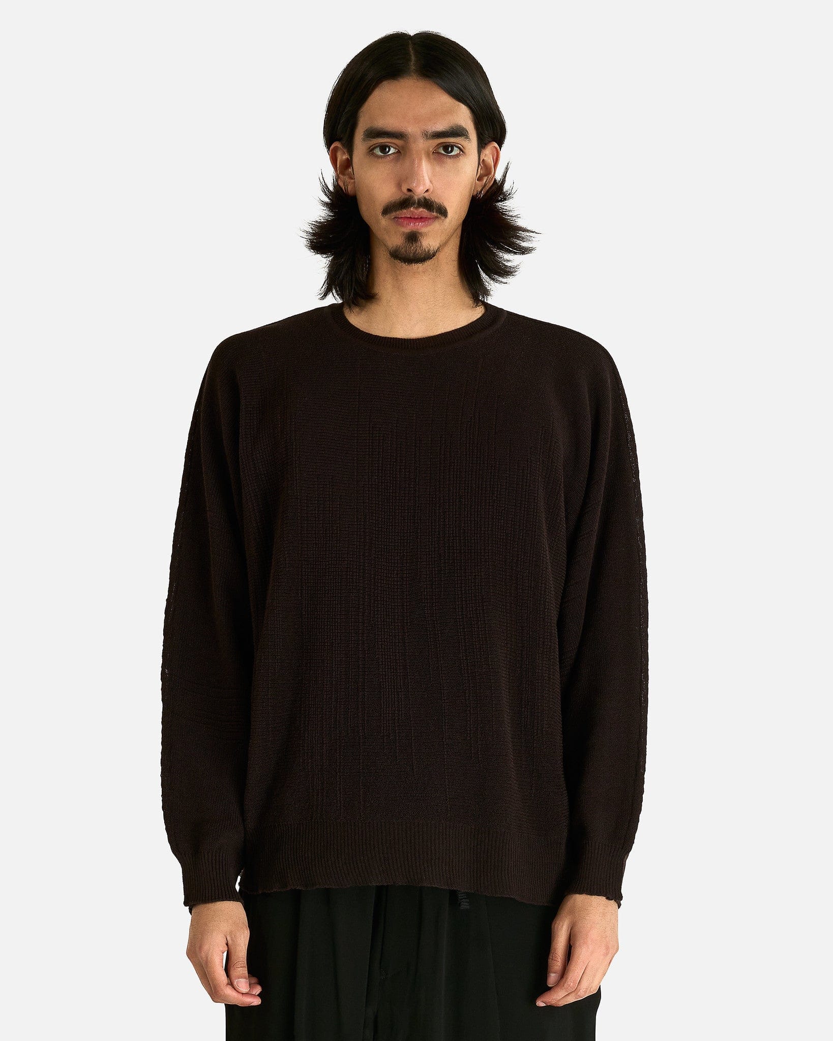 Homme Plissé Issey Miyake Men Sweaters OS Brush Close-Up Knit in Black