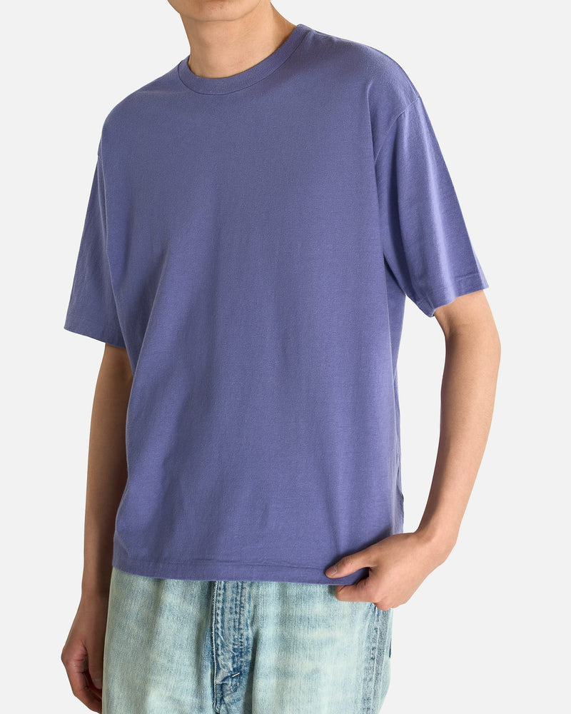 Auralee Men's Shirts Brushed Organic Cotton Jersey Tee in Light Purple