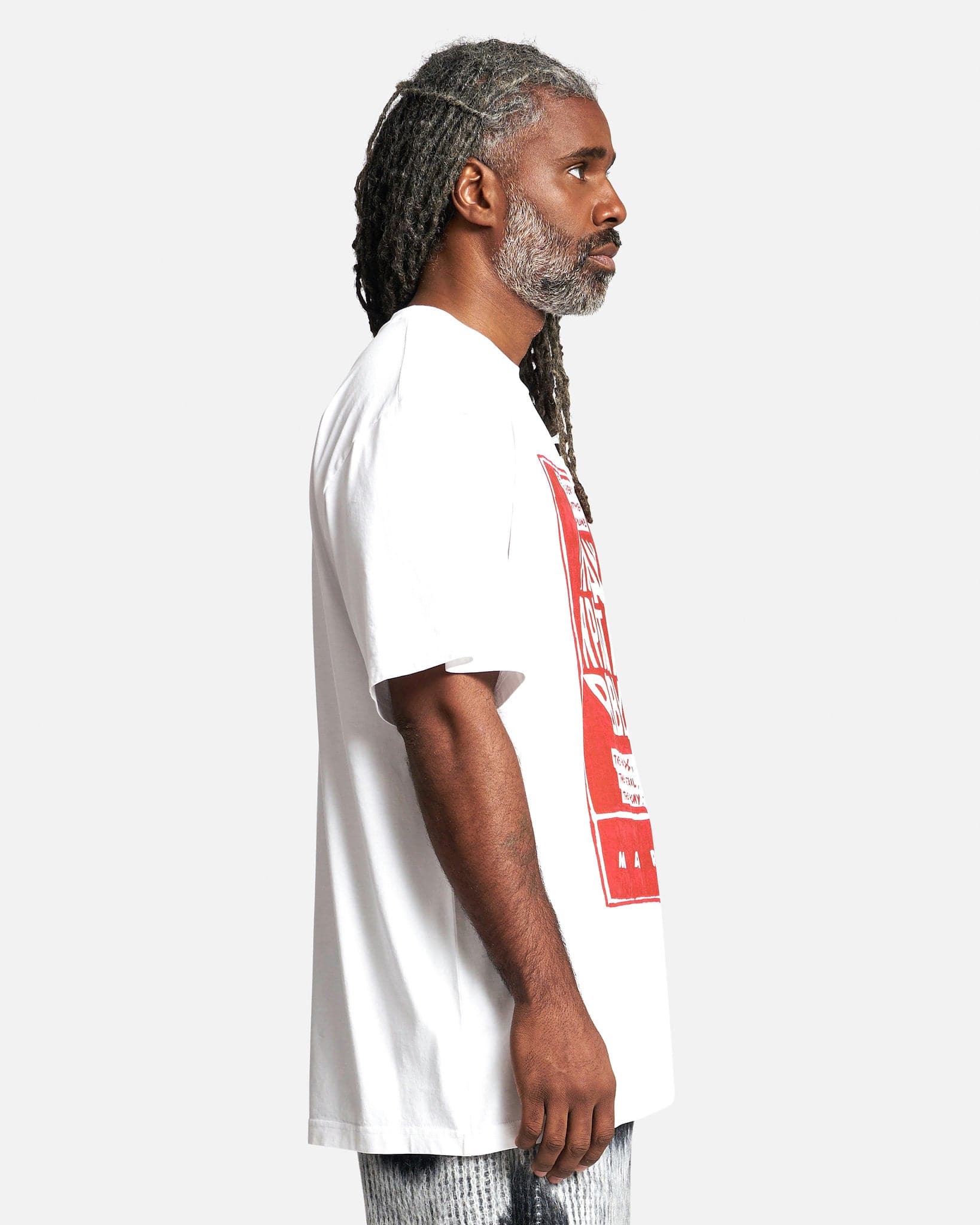 Marni Men's T-Shirts Bubble Organic Cotton Jersey in Lily White