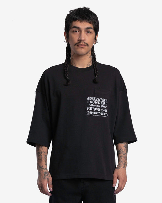 Willy Chavarria Men's T-Shirts Buffalo Pocket Tee Earth Day in Black