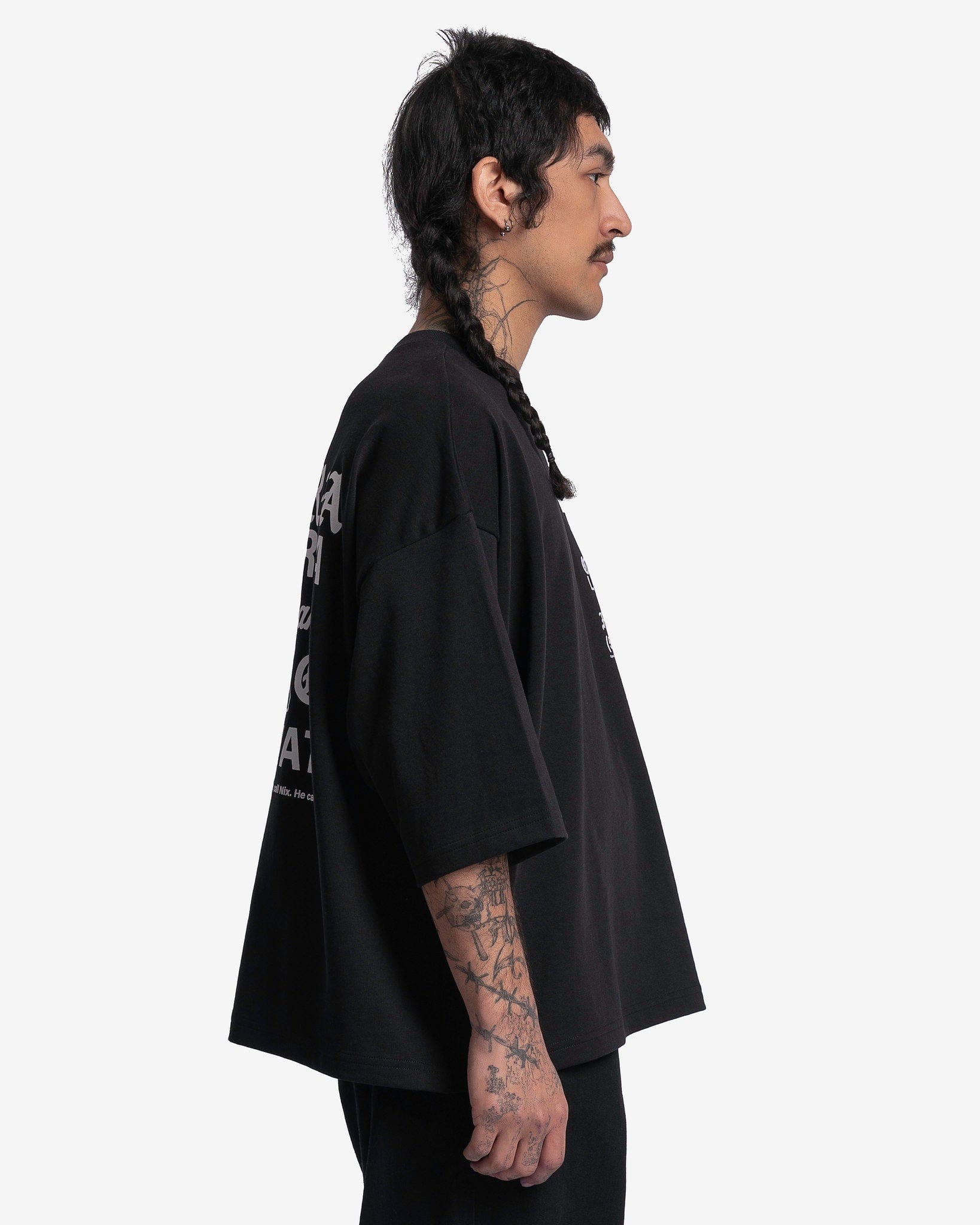 Willy Chavarria Men's T-Shirts Buffalo Pocket Tee Earth Day in Black