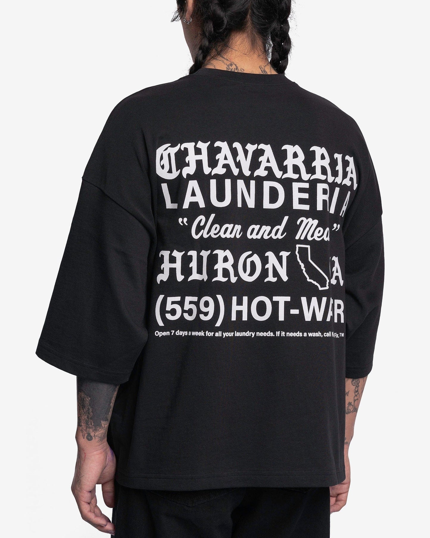 Willy Chavarria Men's T-Shirts Buffalo Pocket Tee Earth Day in Black