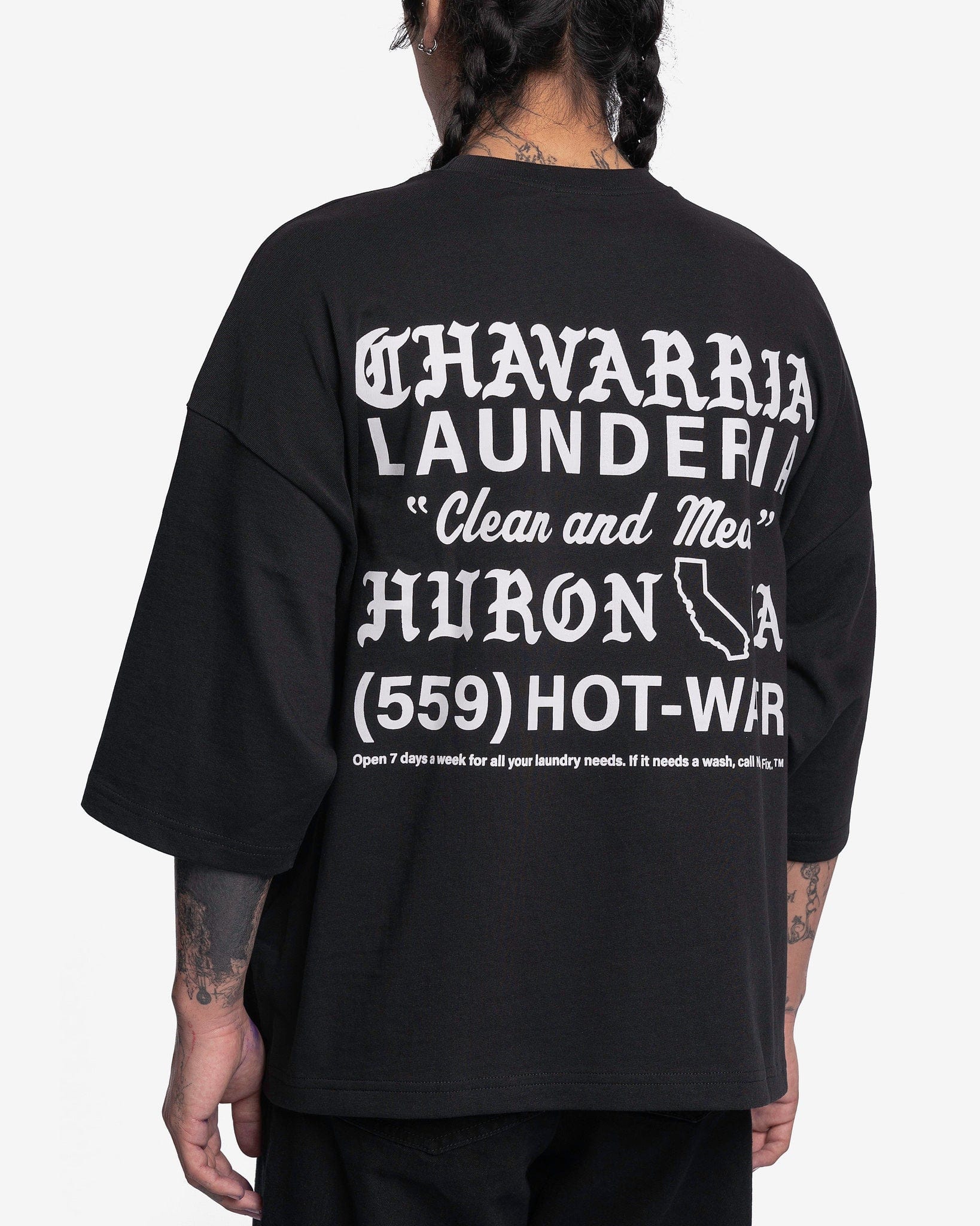 Willy Chavarria Men's T-Shirts Buffalo Pocket Tee Earth Day in Black