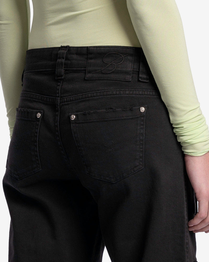 Blumarine Women Pants Bull Denim Cargo Jeans in Black