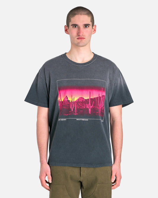 One of These Days Men's T-Shirts Burning Landscape Tee in Washed Black