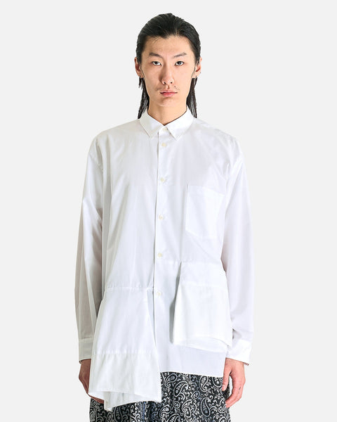 COMME des GARÇONS HOMME PLUS ラグランスリーブシャツ button-up-long-sleeve-in-white