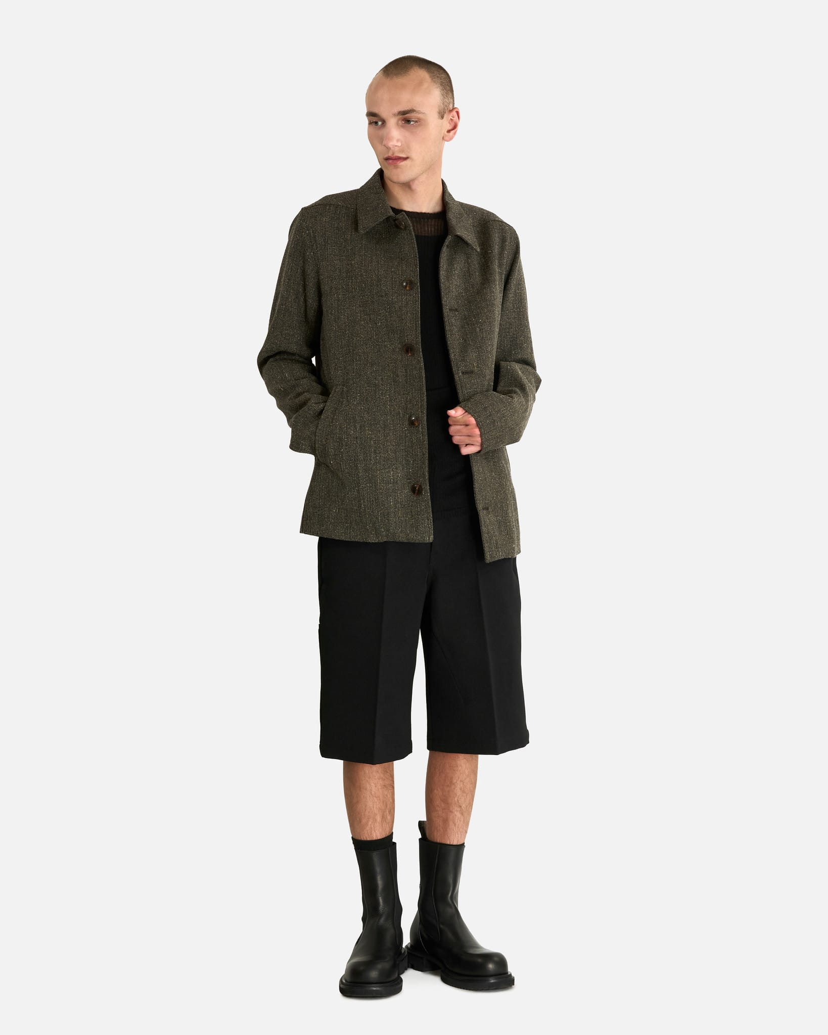 Rick Owens Men's Jackets Buttoned Brad Jacket in Carbone