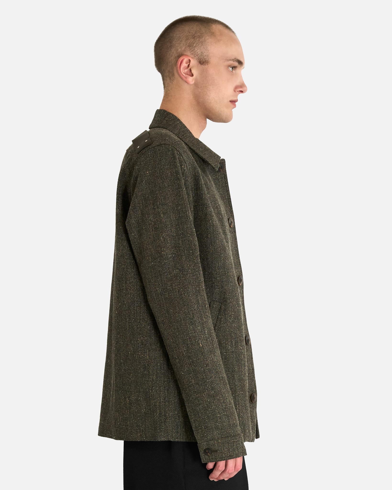 Rick Owens Men's Jackets Buttoned Brad Jacket in Carbone
