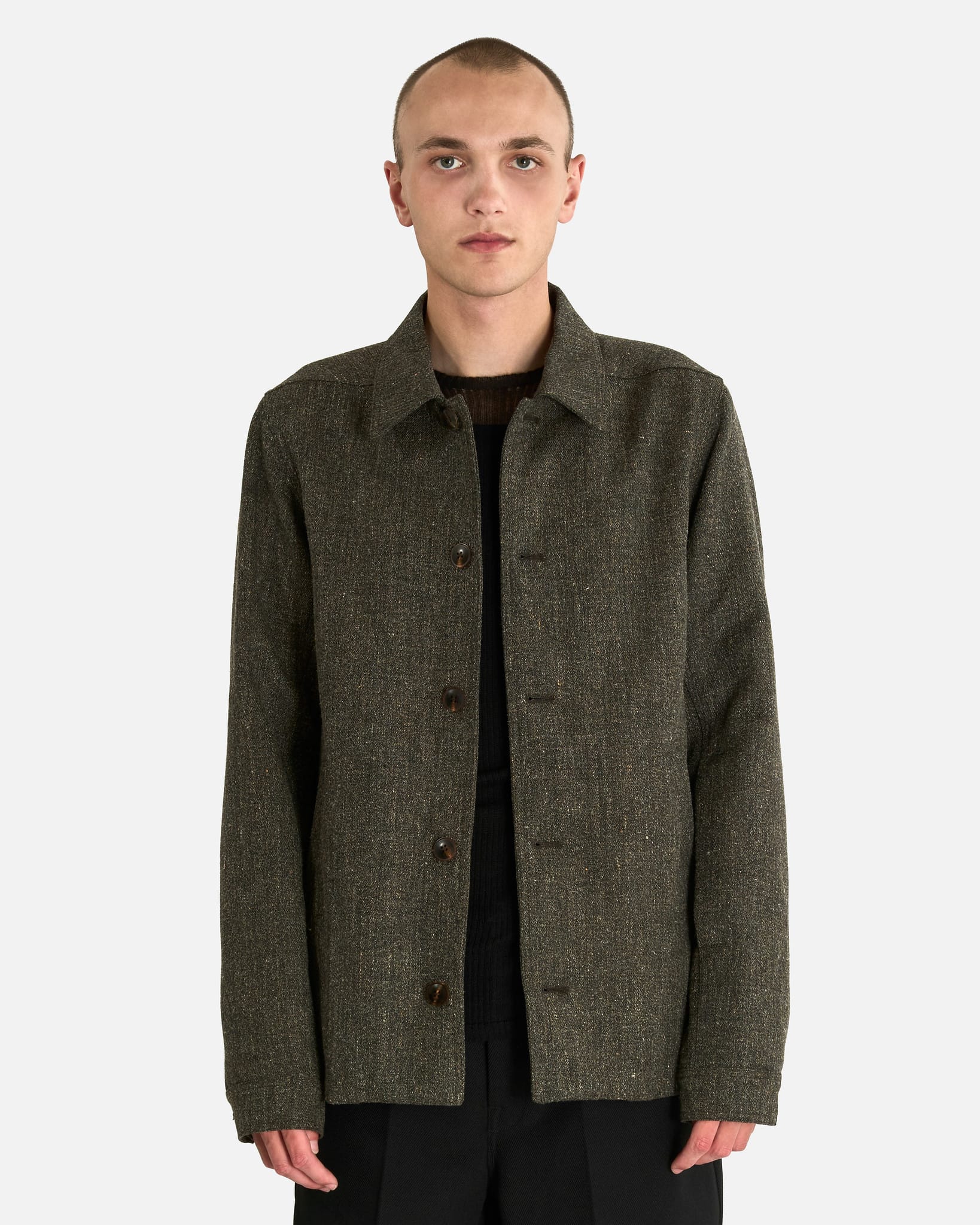 Rick Owens Men's Jackets Buttoned Brad Jacket in Carbone