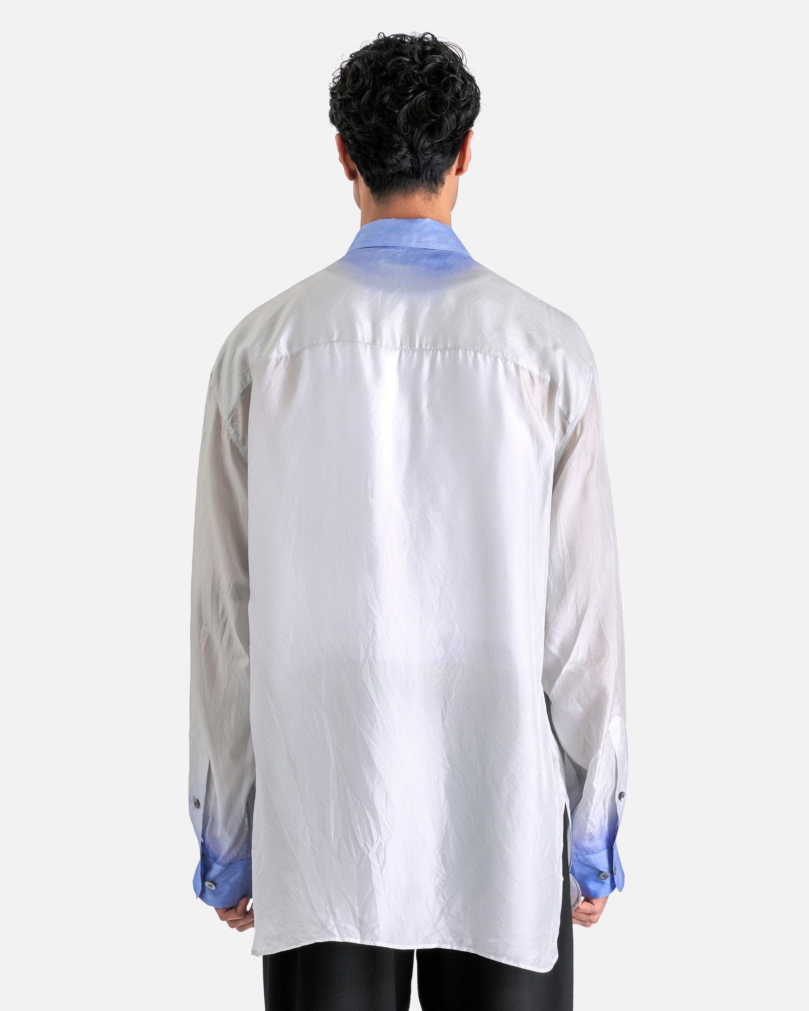 Dries Van Noten Men's Shirts Calander Tris Shirt in Blue