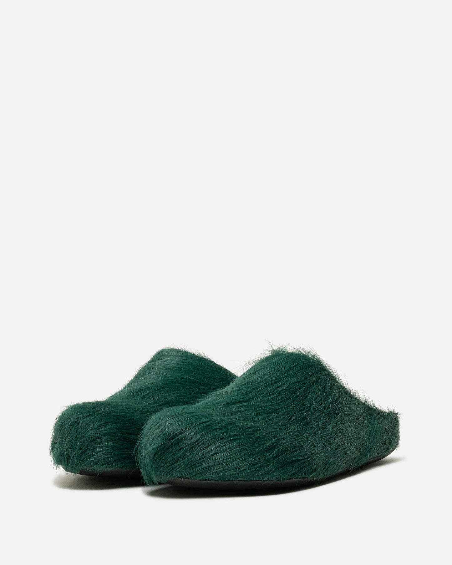 Marni Men's Shoes Calf-Hair Sabot in Forest Green