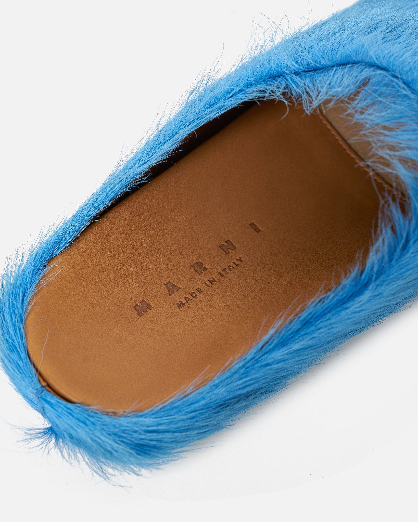 Marni Women's Shoes Calf-Hair Sabot in Light Blue