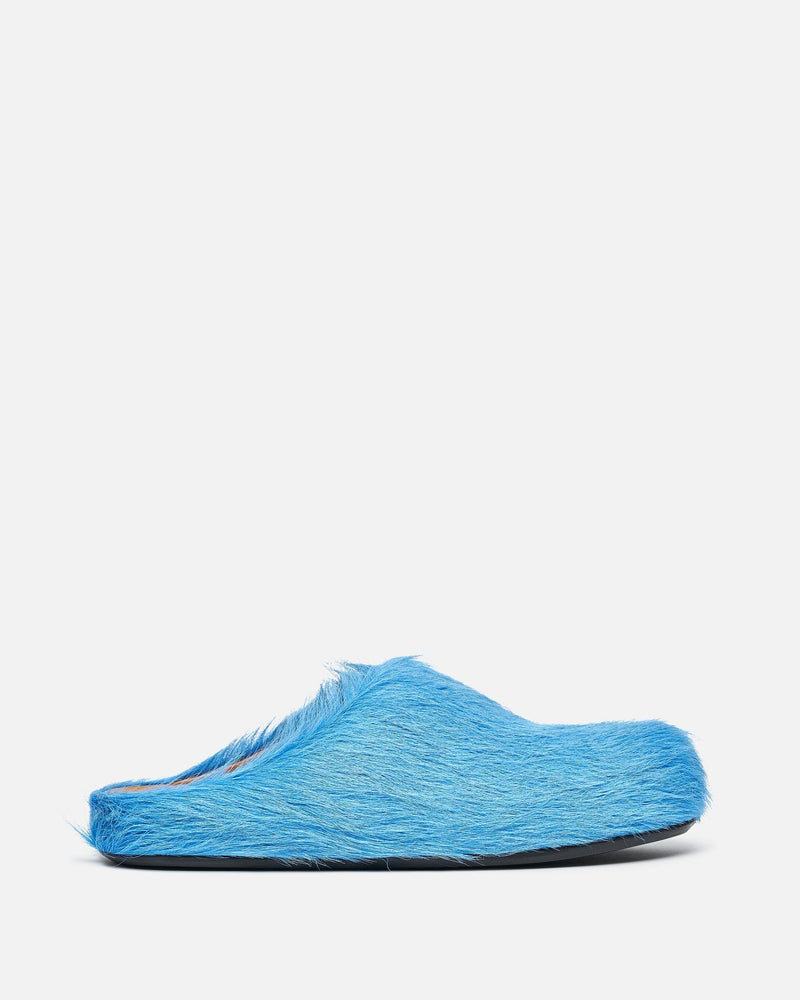 Marni Women's Shoes Calf-Hair Sabot in Light Blue