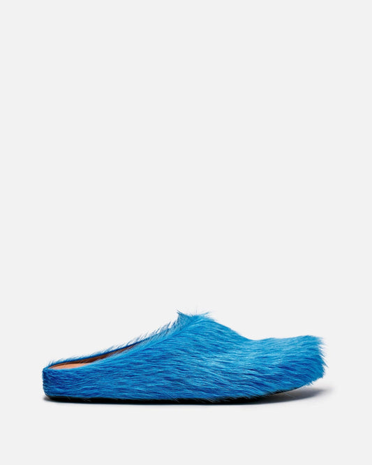 Marni Men's Shoes Calf-Hair Sabot in Royal Blue