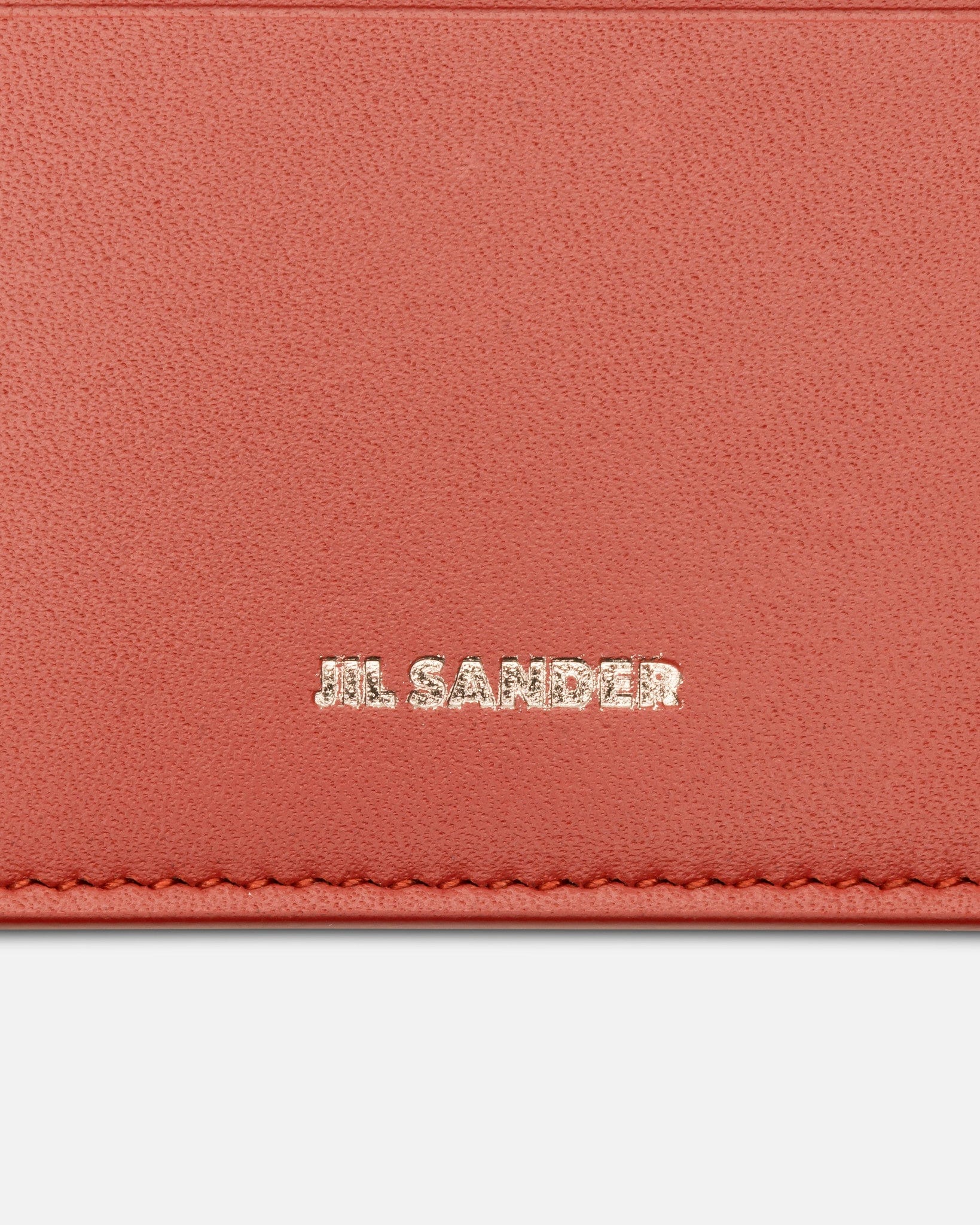 Jil Sander Leather Goods O/S Calf Leather with Nappa Lining Credit Card Holder in Brick