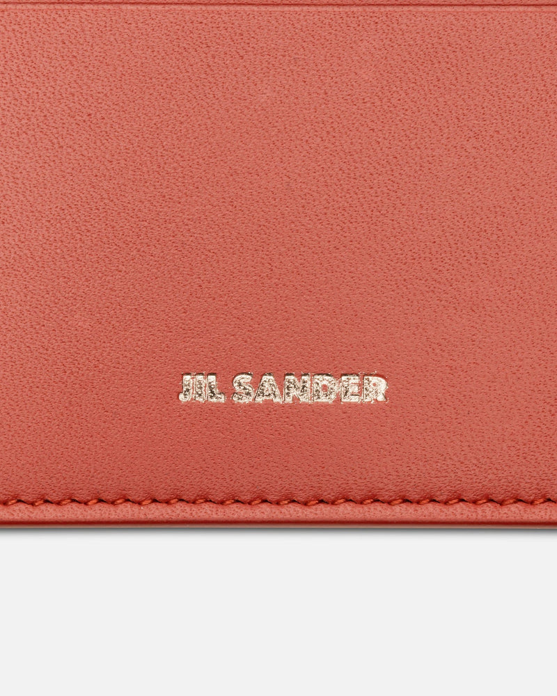 Jil Sander Leather Goods O/S Calf Leather with Nappa Lining Credit Card Holder in Brick