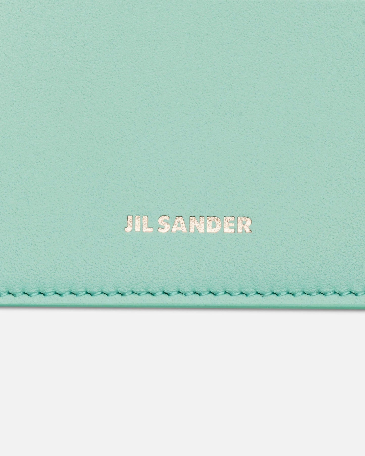 Jil Sander Leather Goods O/S Calf Leather with Nappa Lining Credit Card Holder in Turquoise