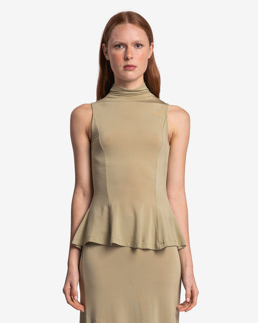 Paloma Wool Women Tops Campbell Flared Bottom Top in Light Green