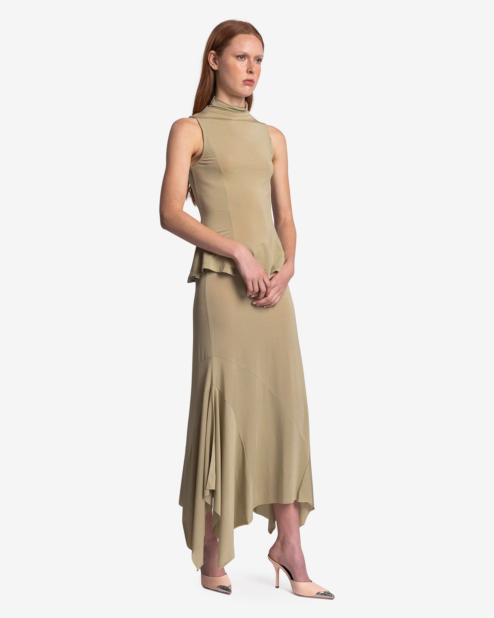 Paloma Wool Women Tops Campbell Flared Bottom Top in Light Green