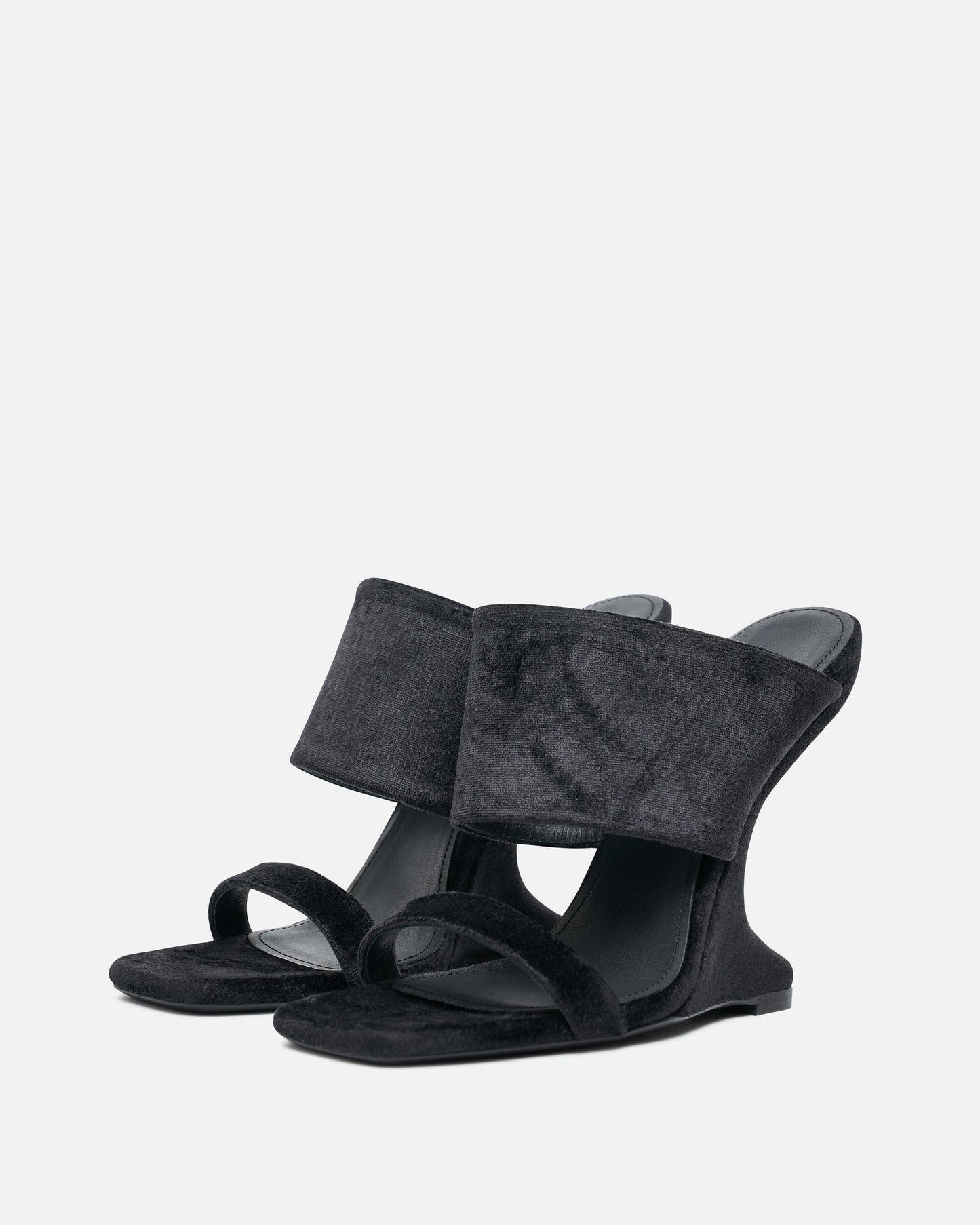 Rick Owens Lilies Women Heels Cantilever 11 Sandal in Black