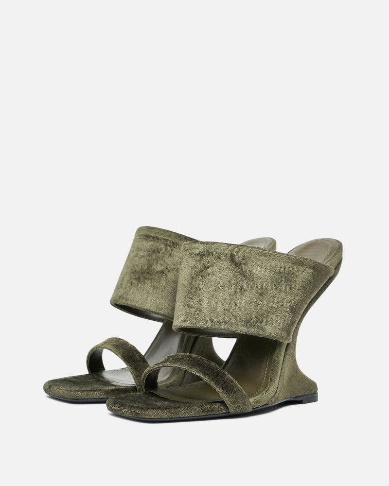 Rick Owens Lilies Women Heels Cantilever 11 Sandal in Forest