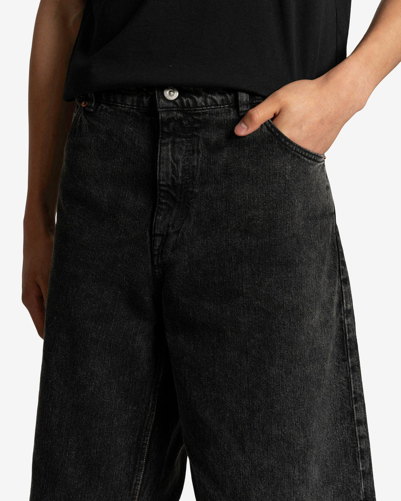 Our Legacy Men's Jeans Capri Cut in Overdyed Black Chain Twill