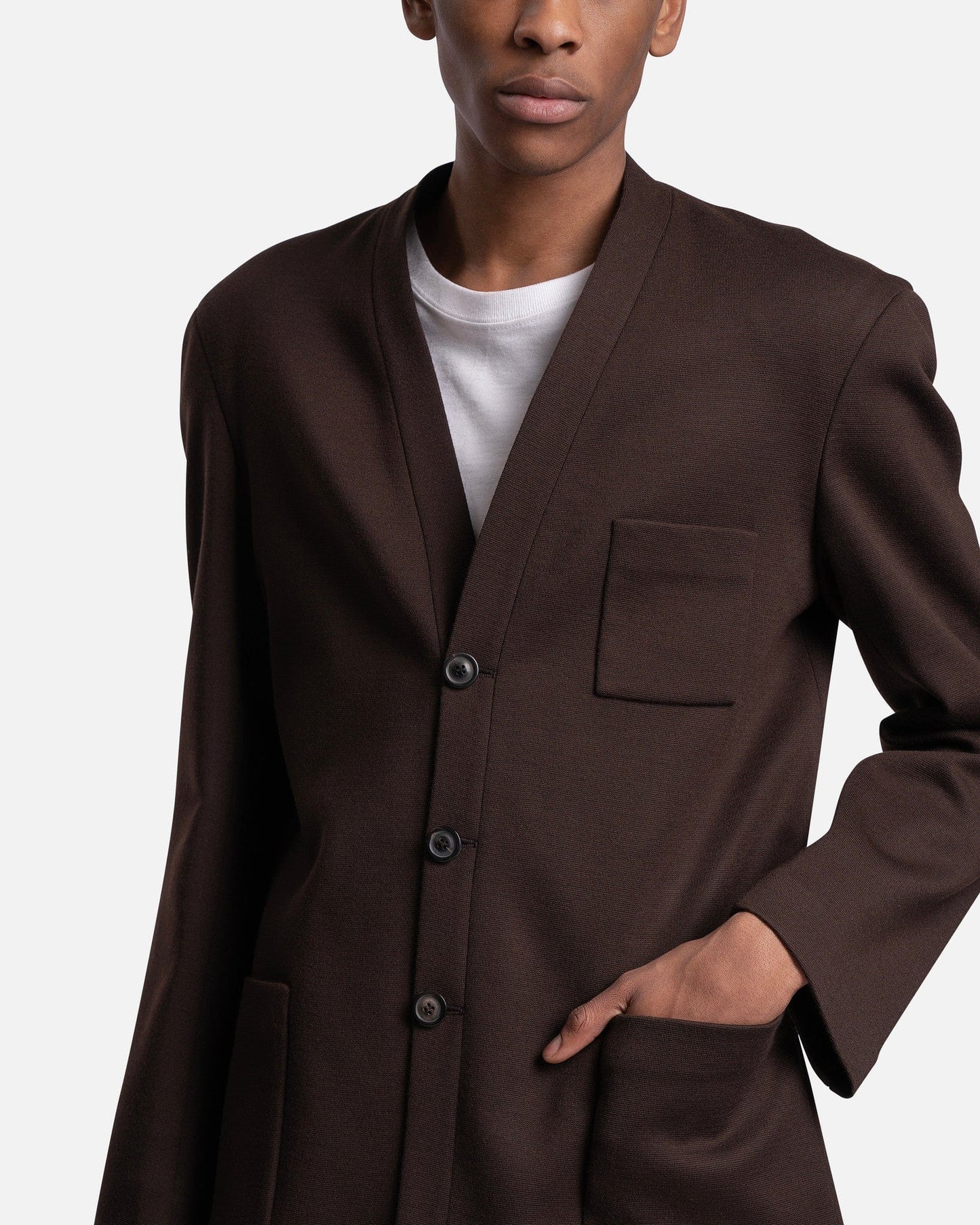 Maison Margiela Men's Jackets Cardigan Jacket in Nutmeg