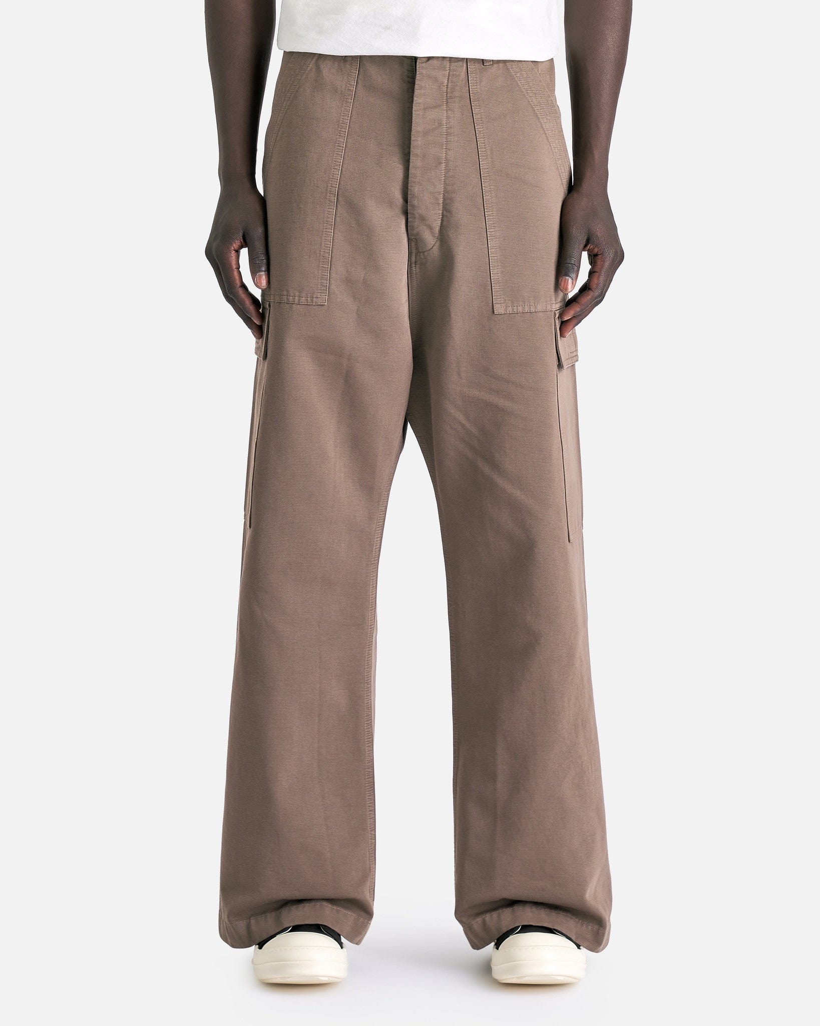 Gray Porterville Creatch Drawstring Cargo Pants by Rick
