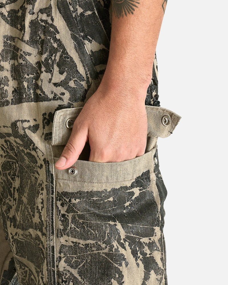 Rick Owens DRKSHDW Men's Shorts Cargobela Shorts in Black Washed Foil