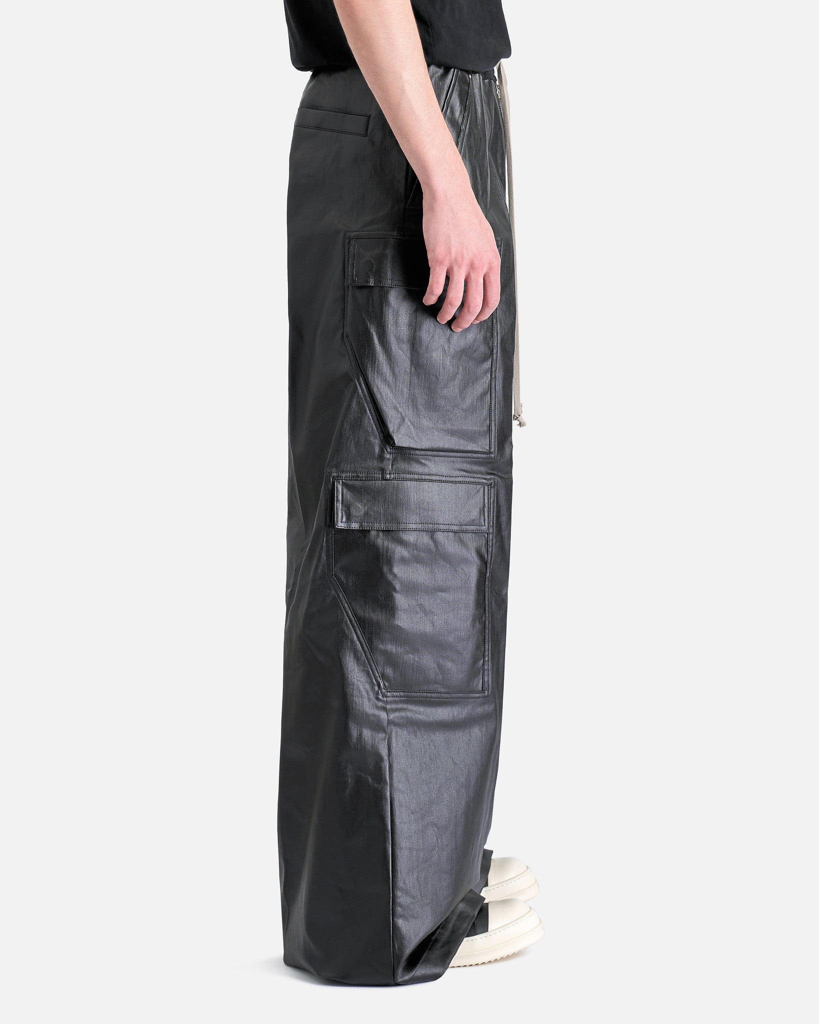 Rick Owens Men's Pants Cargobelas in Black Metallic