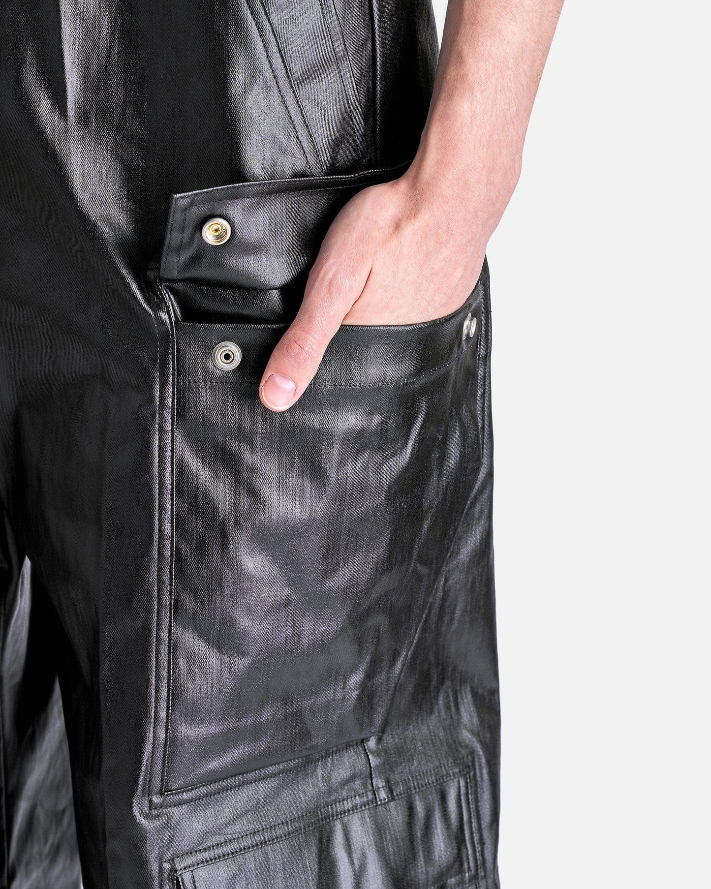 Rick Owens Men's Pants Cargobelas in Black Metallic