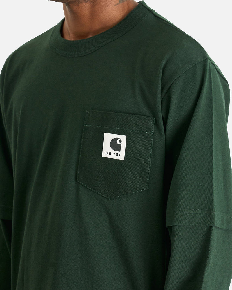 Sacai Men's Shirts Carhartt WIP Cotton Jersey LS Shirt in Green