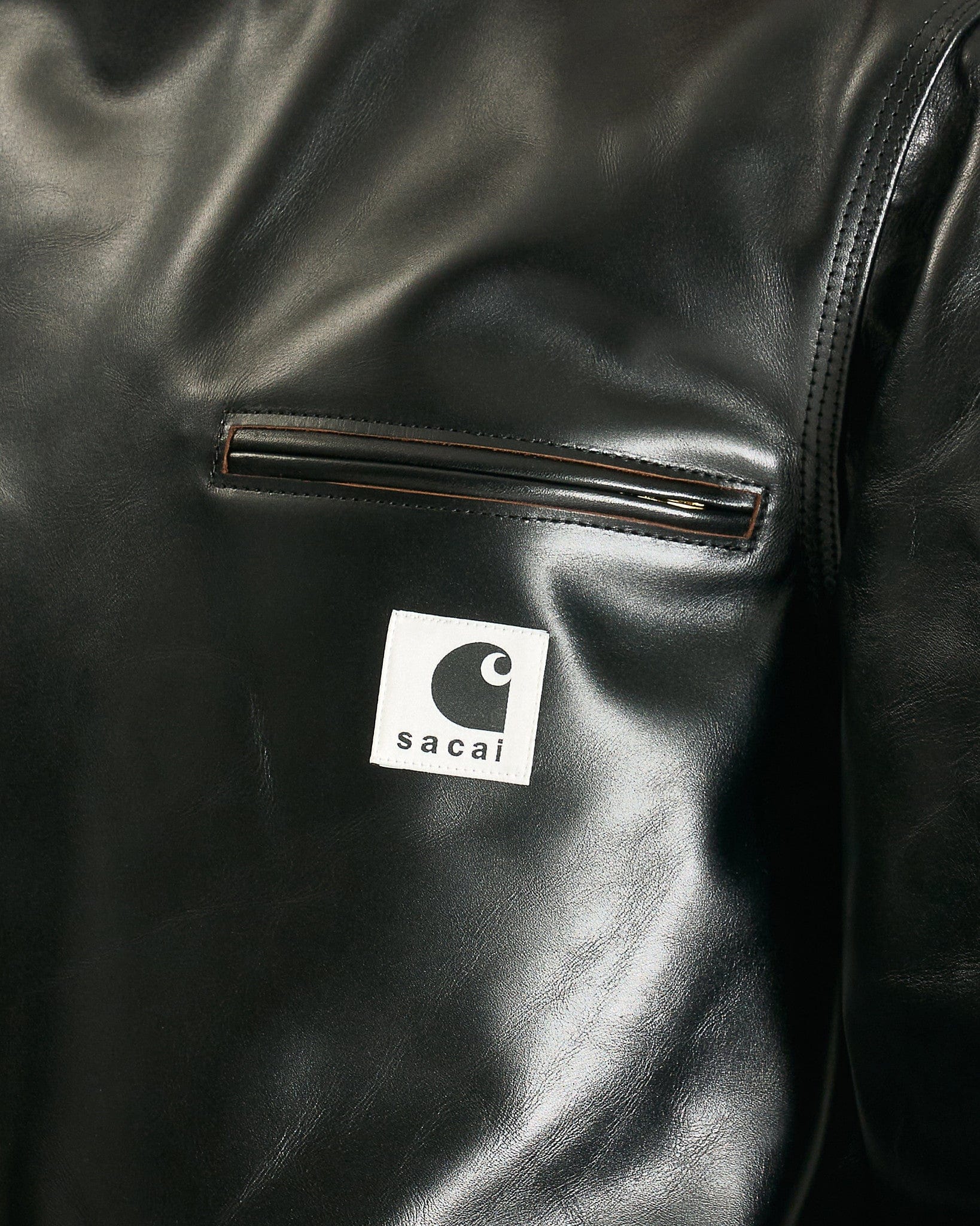 Sacai Men's Jackets 3 Carhartt WIP Leather Jacket in Black