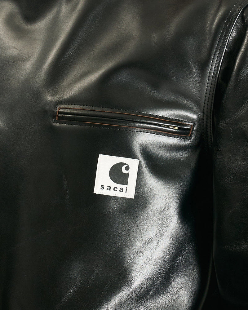 Sacai Men's Jackets 3 Carhartt WIP Leather Jacket in Black