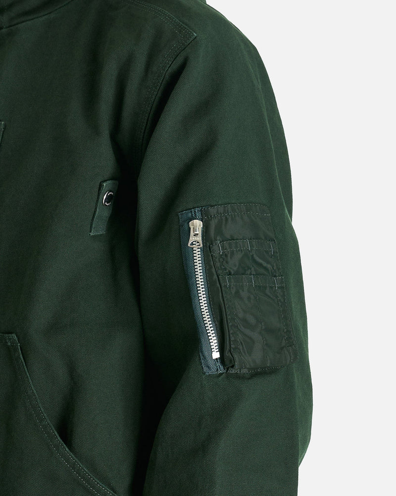 Sacai Men's Jackets Carhartt WIP Washed Ducked Hooded Blouson in Green