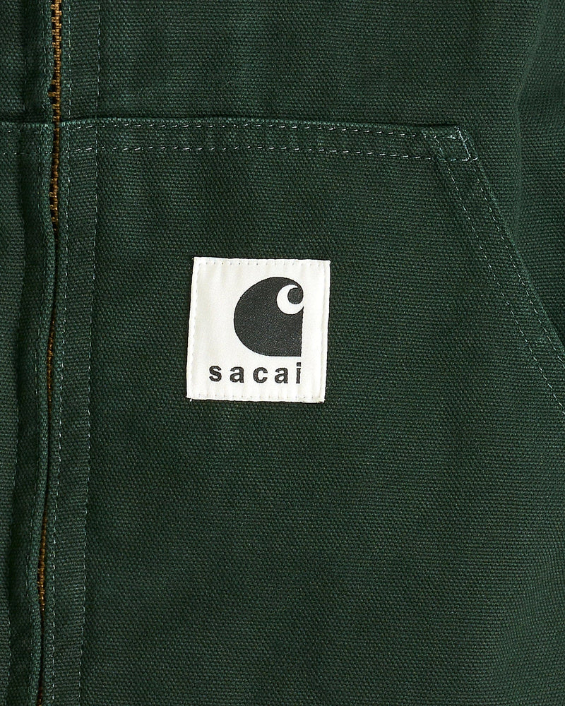 Sacai Men's Jackets Carhartt WIP Washed Ducked Hooded Blouson in Green
