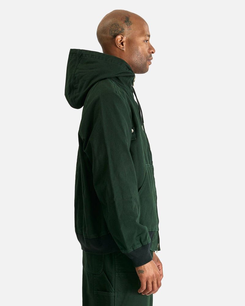 Sacai Men's Jackets Carhartt WIP Washed Ducked Hooded Blouson in Green