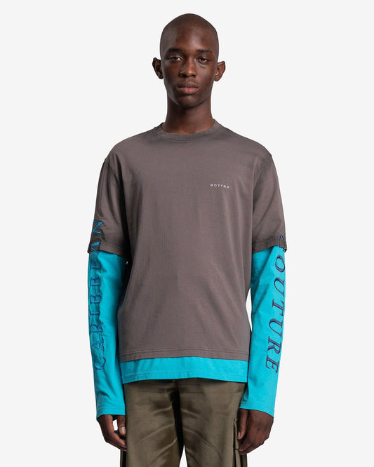 Botter Men's T-Shirts Caribbean Couture BB Double Layer T-Shirt in Botter Blue Acid Wash