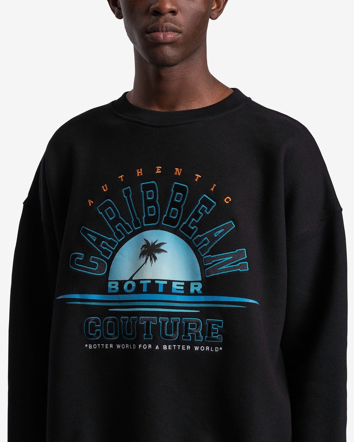 Botter Men's Sweatshirts Caribbean Couture Crewneck Sweater in Black College