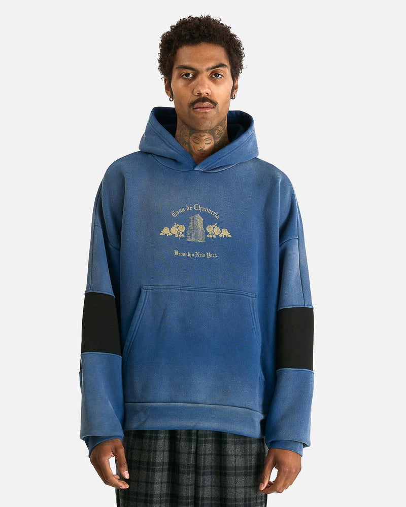 Willy Chavarria Men's Sweatshirts Casa de Chavarria Hoodie in Prussian Blue