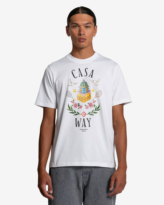 Casablanca Men's T-Shirts Casa Way Printed T-Shirt in White