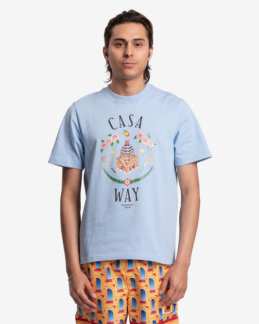 Casablanca Men's T-Shirts Casa Way T-Shirt in Pale Blue