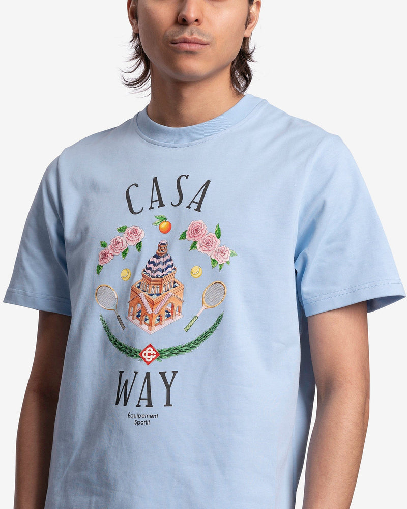 Casablanca Men's T-Shirts Casa Way T-Shirt in Pale Blue