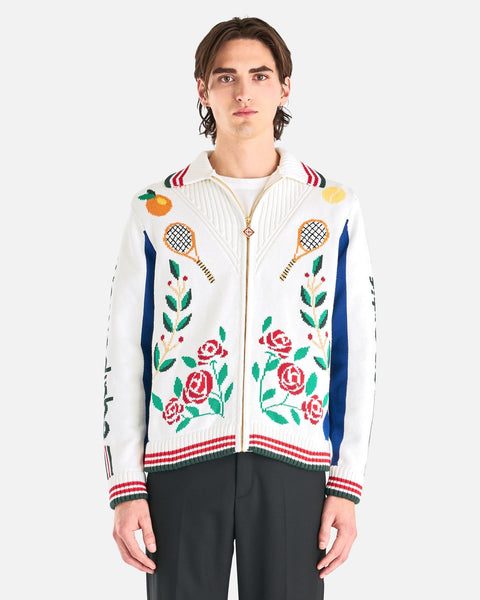 Casablanca Laurel Intarsia Knit Jacket in Multi – SVRN