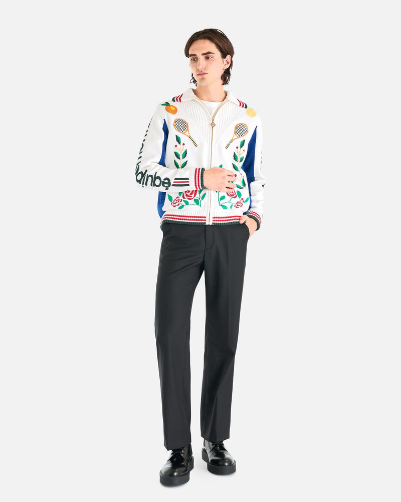 Casablanca Men's Jackets Casablanca Laurel Intarsia Knit Jacket in Multi