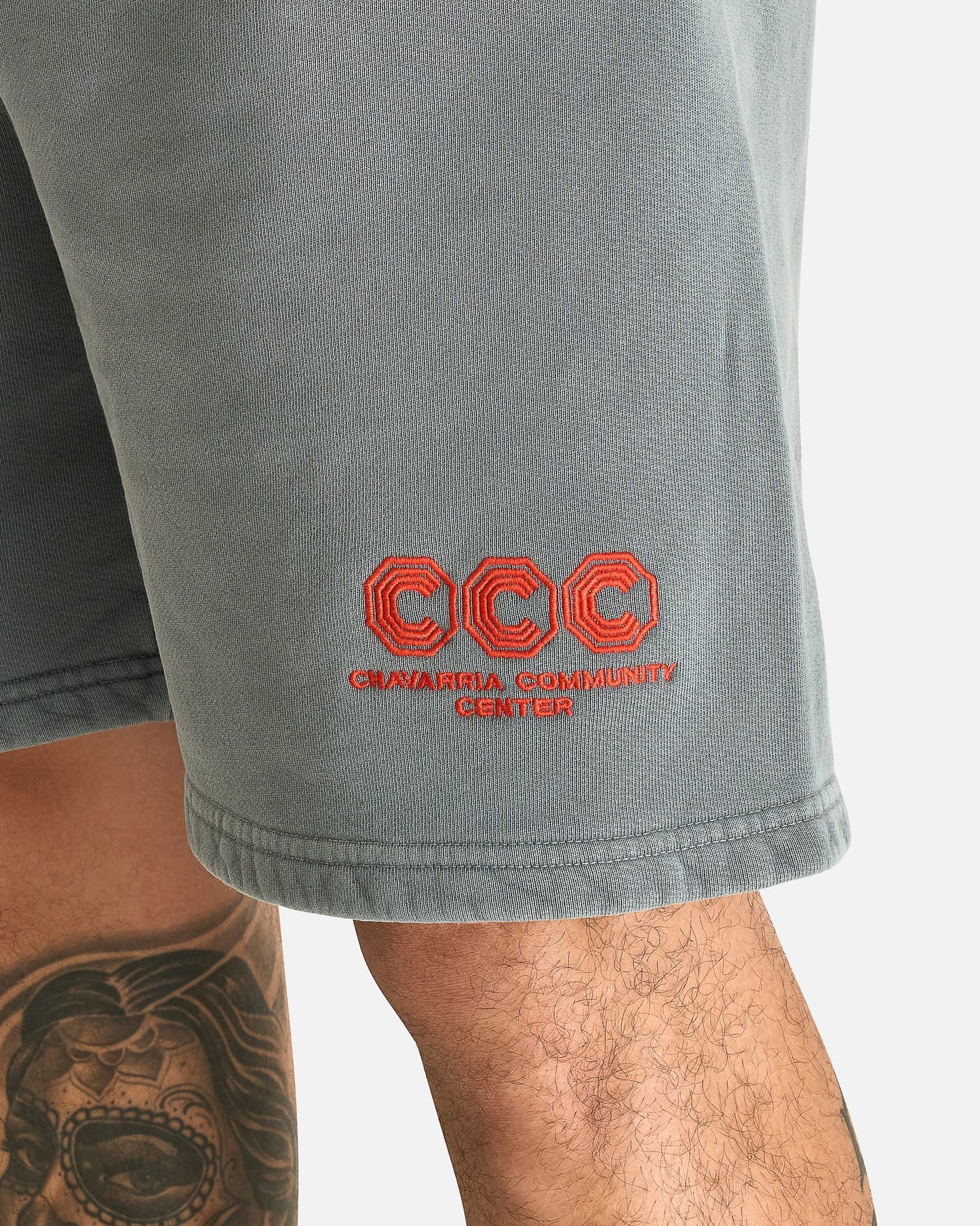 Willy Chavarria Men's Shorts CCC Buffalo Sweatshort in Concrete
