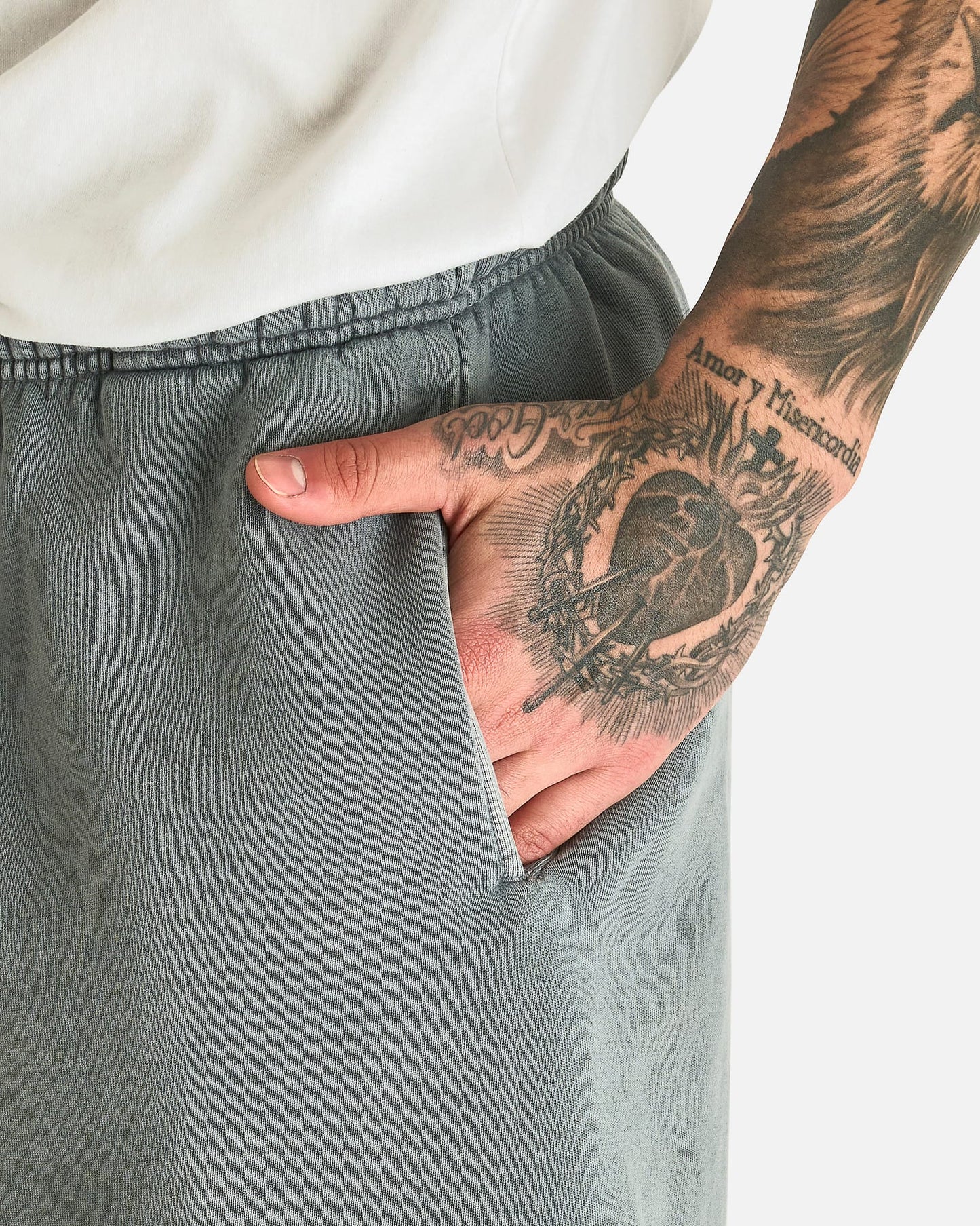 Willy Chavarria Men's Shorts CCC Buffalo Sweatshort in Concrete